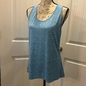 ICTIVE ATHLETIC TANK Top Racerback with Keyhole Marled Blue Color Size Medium